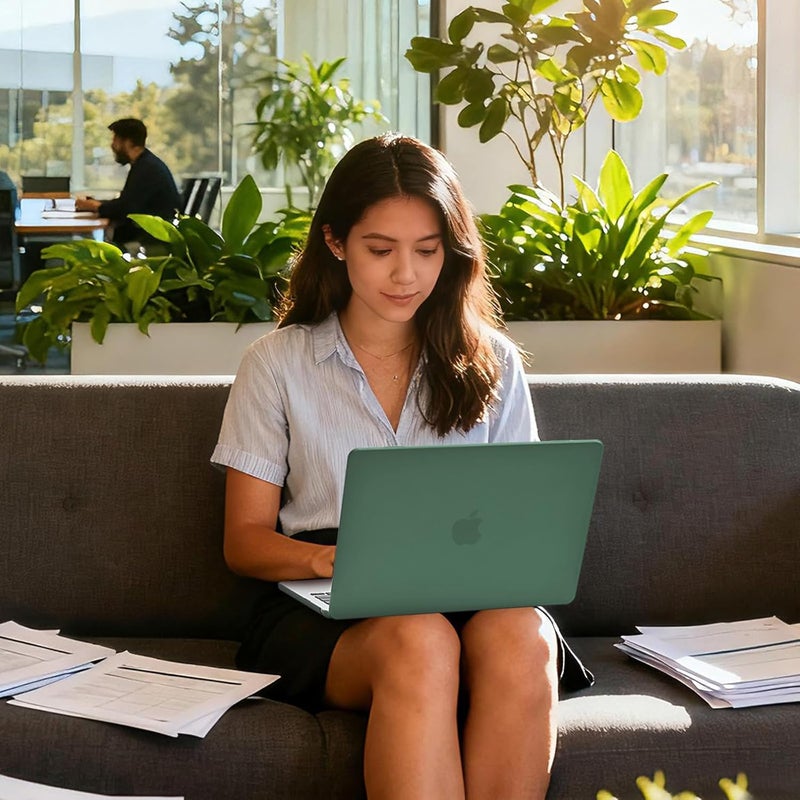 Eoocoo Compatible with MacBook Air 13 inch Case 2026 2025-2022 M4 M3 M2 Model A3240 A3113 A2681, Mac Air 13.6 inch Frost Hard Shell & Keyboard Cover & Screen Film & Type-C, Matte Midnight Green - Image 2